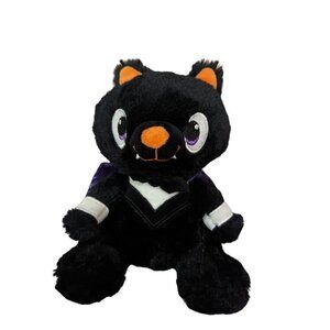 Creatology Black cat plush toy stuffed animal Halloween orange ears nose Dracula